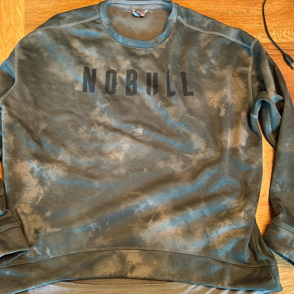 NOBULL Tie-Dye Crew Neck Sweater - Black and Gray
